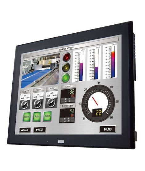 A Delta HMI touch display for industrial automation